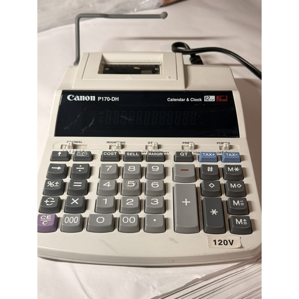 Canon P170-DH Printing Calculator 12 Digit 2 Color